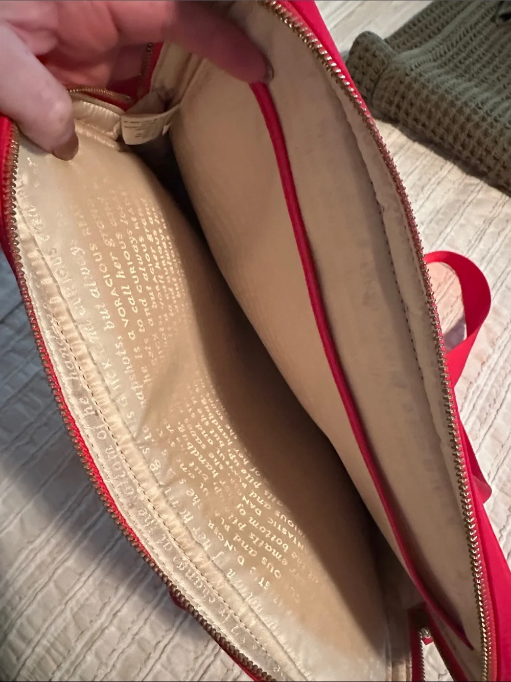 kate spade Bright Red Nylon Laptop Messenger with Strap
